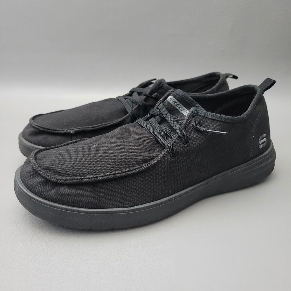 Mens Skechers Work Arch Fit Melo Slip Resistant Shoes Black Size 11.5